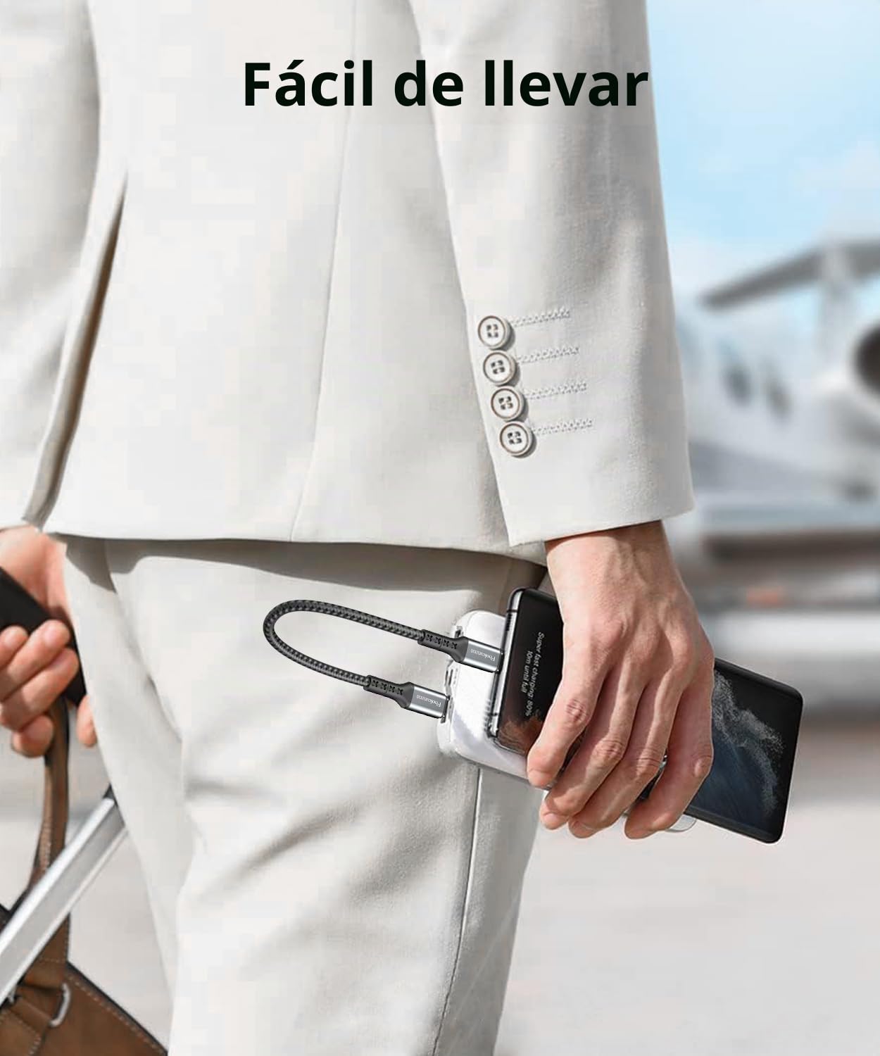 4. Cable corto USB C a USB C de 12 pulgadas, paquete de 3 cables de carga de 1 pie y 65 W, cable PD de carga rápida tipo C a tipo C, cable trenzado