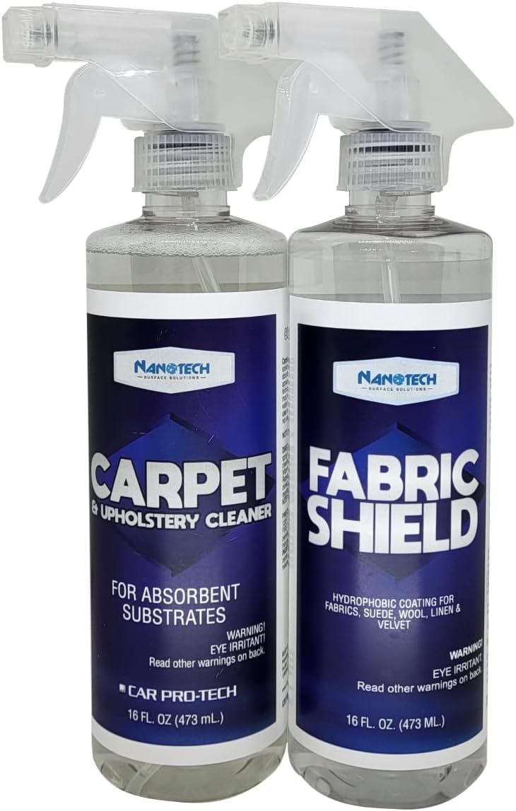 Nanotech Solutions - Kit de cuidado de tapicería, incluye limpiador de alfombras y tapicería, quitamanchas y protector de tela, aerosol repelente al