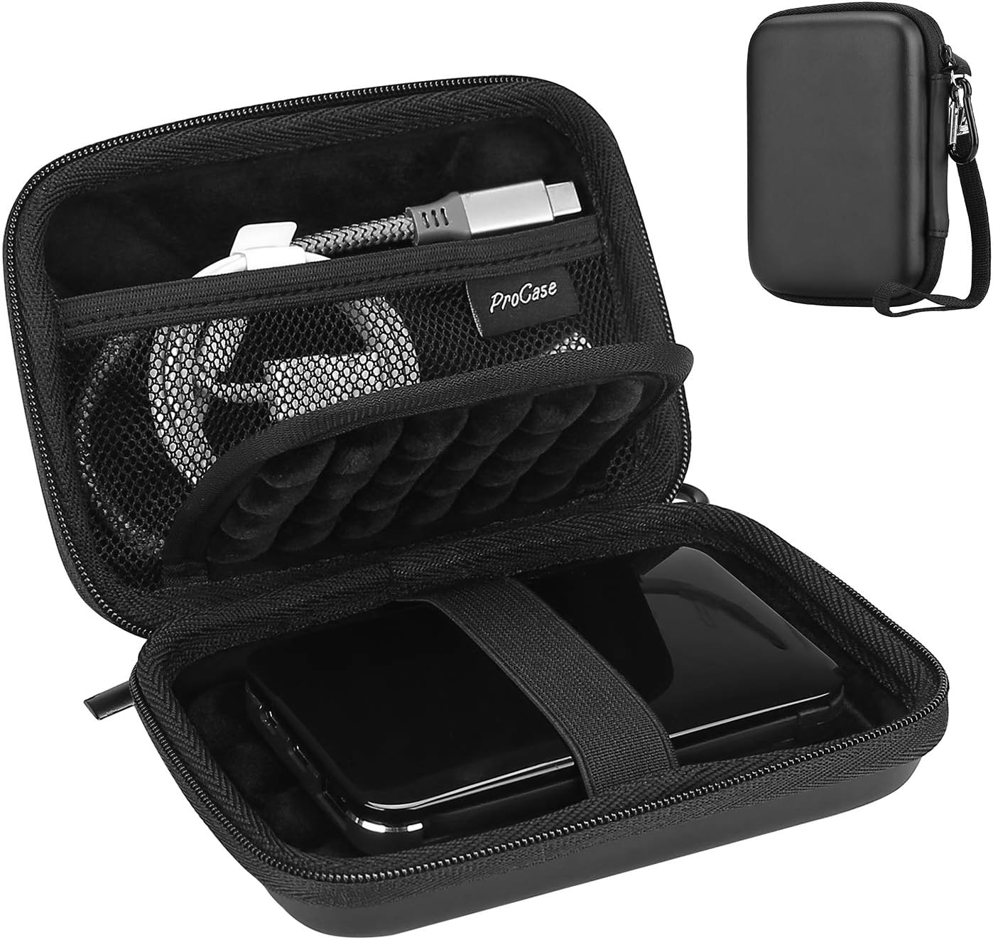 ProCase Funda para disco duro para Canvio Basics Western Digital WD Elements My Passport Seagate Backup Plus Slim 1TB 2TB 3TB 4TB USB 3.0, 2.5”