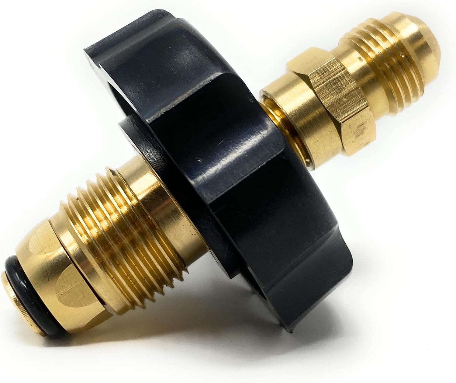 Tapón adaptador de tanque de gas propano POL de nariz blanda con flujo completo x 1/4 pulgadas, conector NPT macho incluye adaptador para 3/8