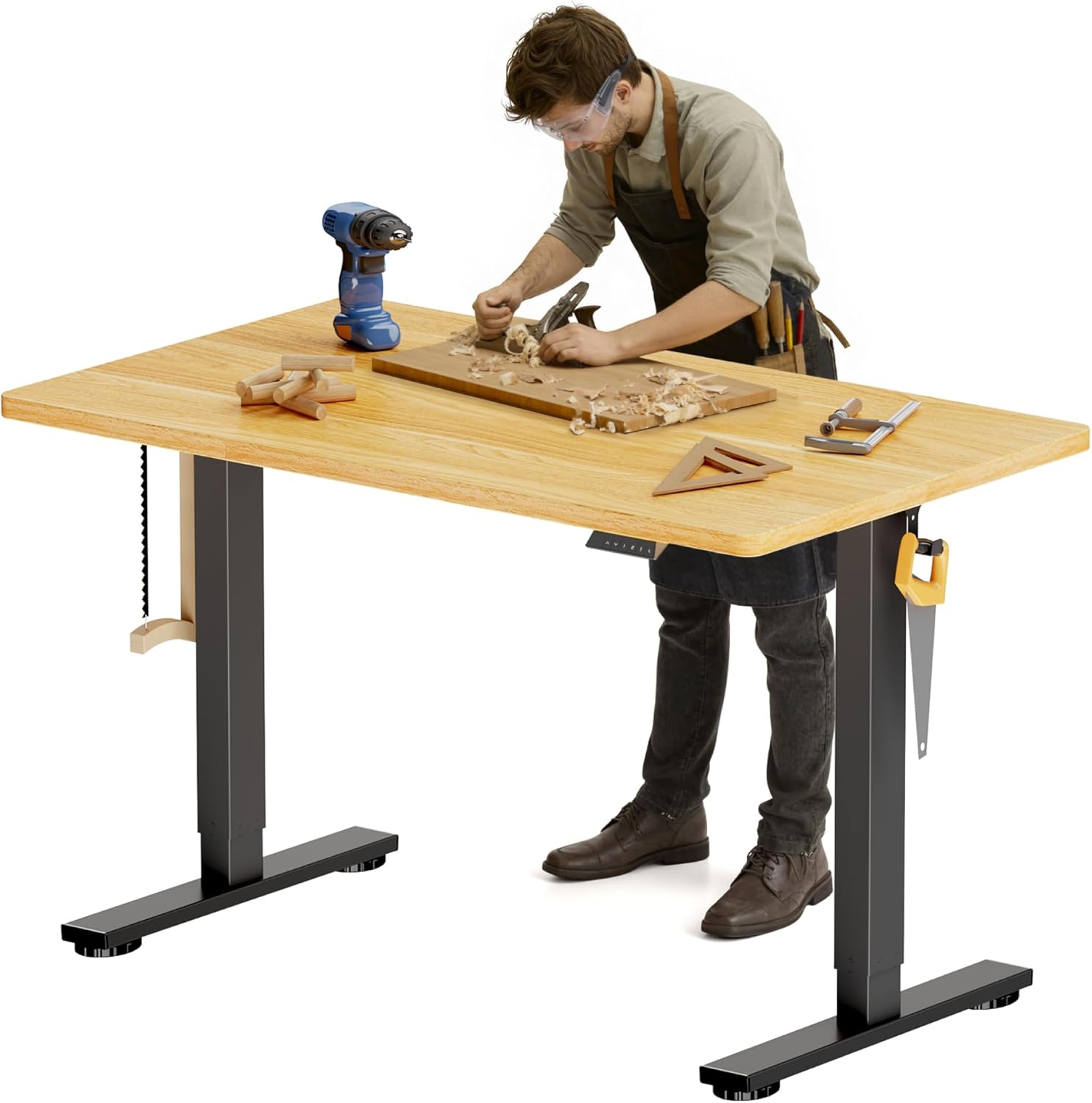 FLEXISPOT Banco de trabajo eléctrico ajustable, mesa de trabajo ergonómica de 48 x 30 pulgadas para garaje, taller, oficina y hogar, amplio