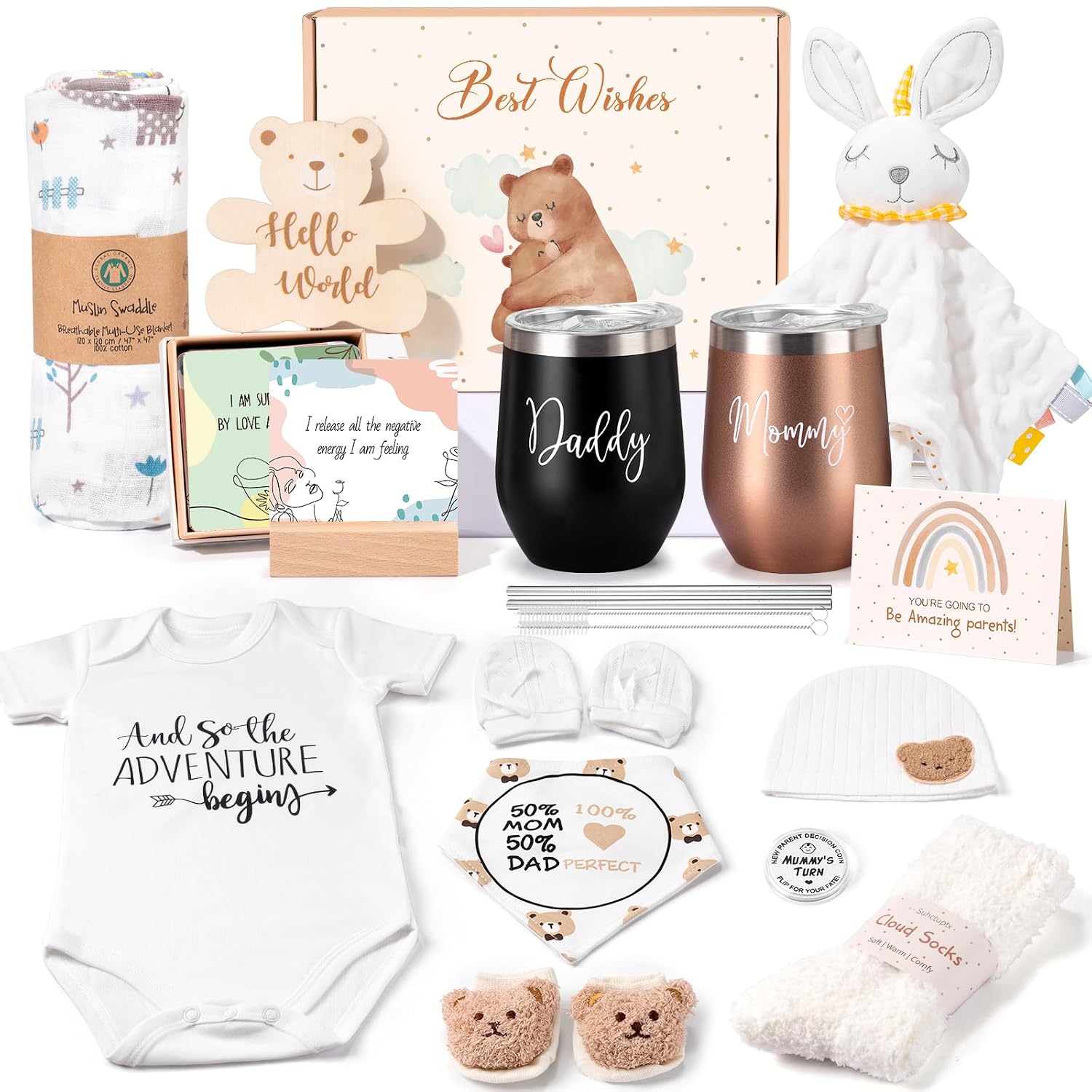 27. Regalos para mamá nueva para mujeres, los mejores regalos de embarazo para nuevos padres, regalos de revelación de género con juego de vasos para