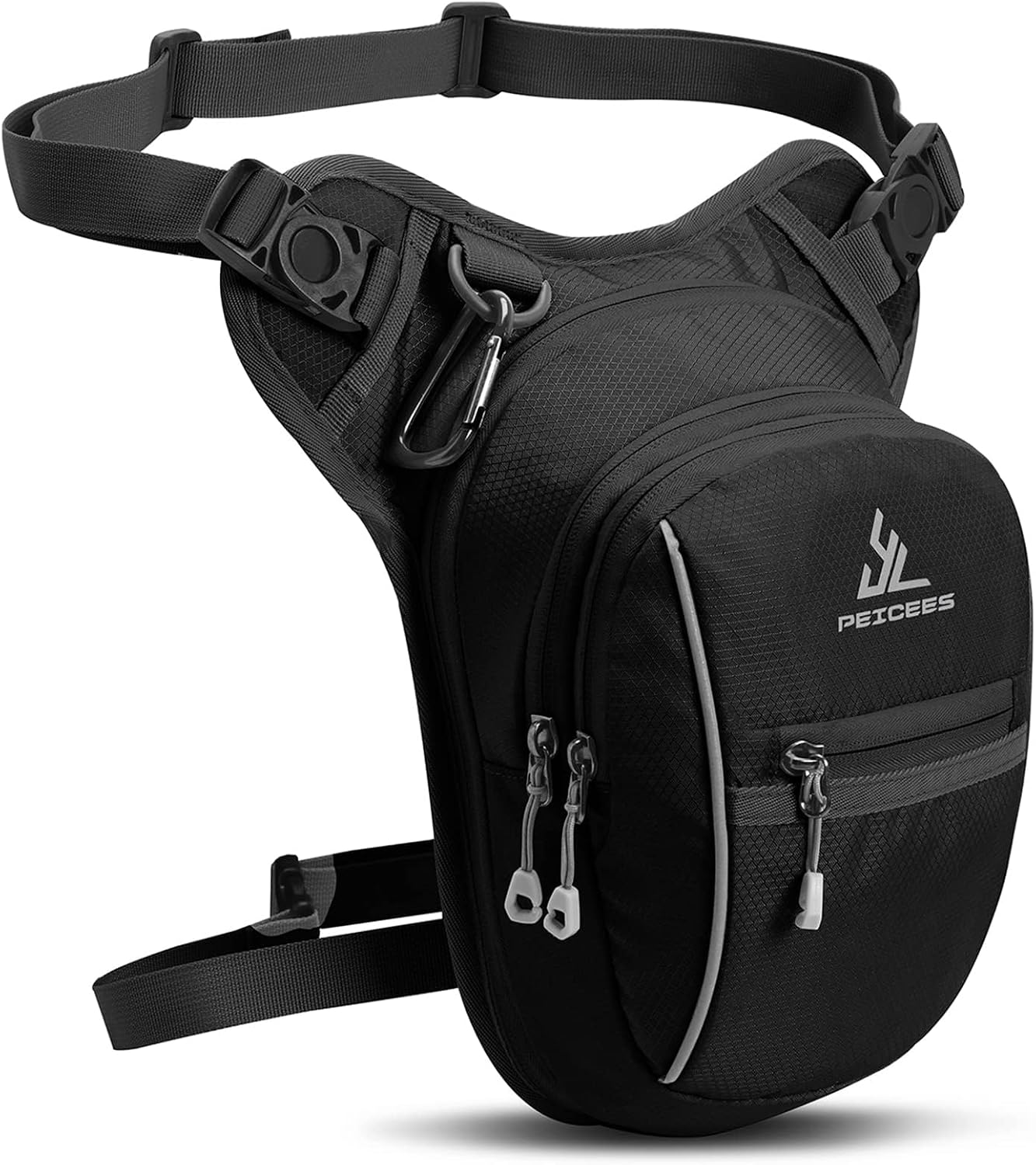 Peicees Bolsa de Pierna con Espacio Expandible para Muslo, Bolsa de Cadera Impermeable para Montar en Motocicleta y Bicicleta al Aire Libre, Bolsa
