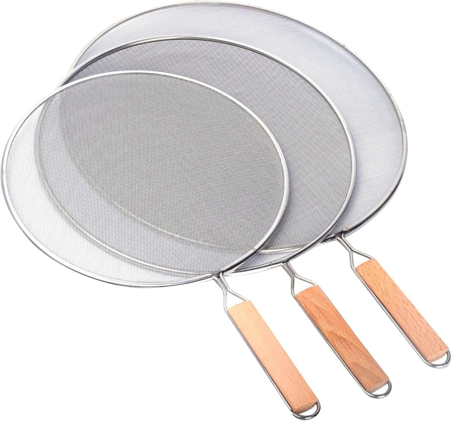 3. Pantalla de salpicaduras de grasa 3PCS para sartén, protector de grasa de acero inoxidable